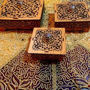 Set of 3 wood boxes